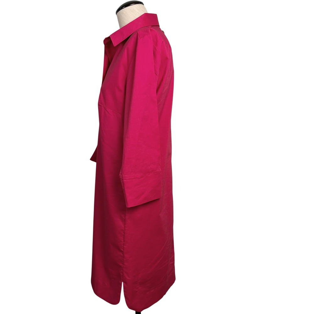 HINSON WU Aileen Dress Fuchsia Pink Button Front Collared‎ Shirt Dress XS - Picture 4 of 9